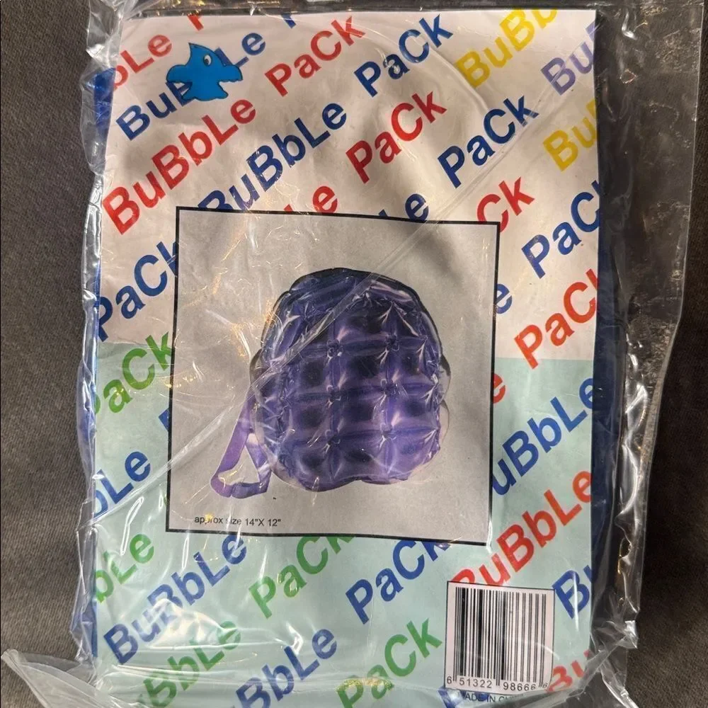 Pink Inflatable Bubble Backpack Zipper Closure One Size NEW